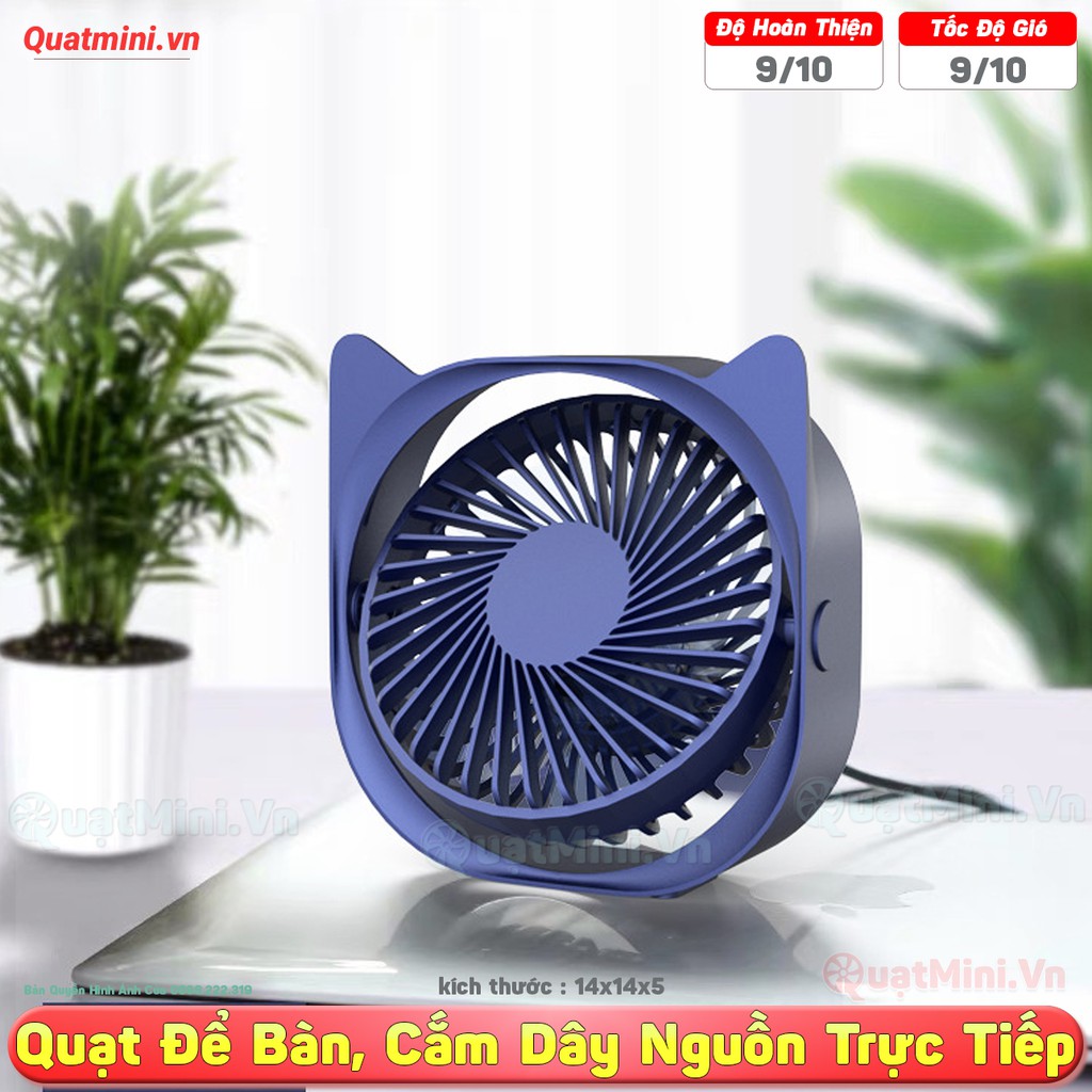 Quạt Để Bàn Cắm Dây USB Trực tiếp 3 Tốc Độ Số, Chuyên Dùng Trên Bàn Làm Việc