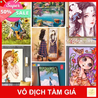 Tranh số hoá 40x50 ĐÃ CĂNG KHUNG - Tổng hợp các mẫu tranh cô gái tóc xù đẹp nhất