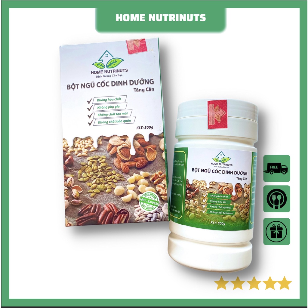 Bột ngũ cốc hỗ trợ Tăng Cân 500g, từ 12 loại hạt dinh dưỡng, thơm ngon, sánh mịn