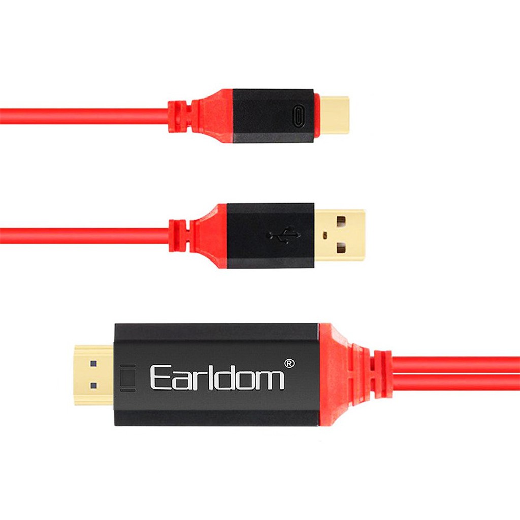 Cáp chuyển Type-C ra HDMI dài 2m cho Android Earldom ET-W12 - Hàng Chính Hãng