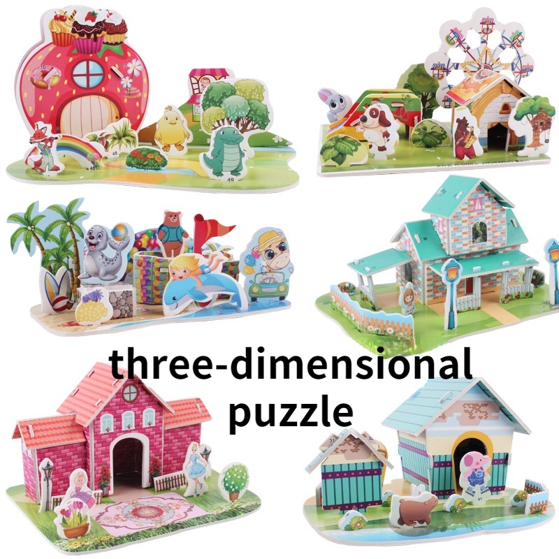 Đồ chơi lắp ghép hình ngôi nhà 3D cho trẻ em DIY