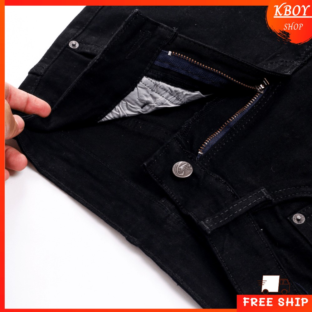 Quần jeans nam [𝐅𝐑𝐄𝐄 𝐒𝐇𝐈𝐏] Quần jean đen vải co giãn ống ôm vải mềm mịn cao cấp hợp dáng - QJ06 | BigBuy360 - bigbuy360.vn