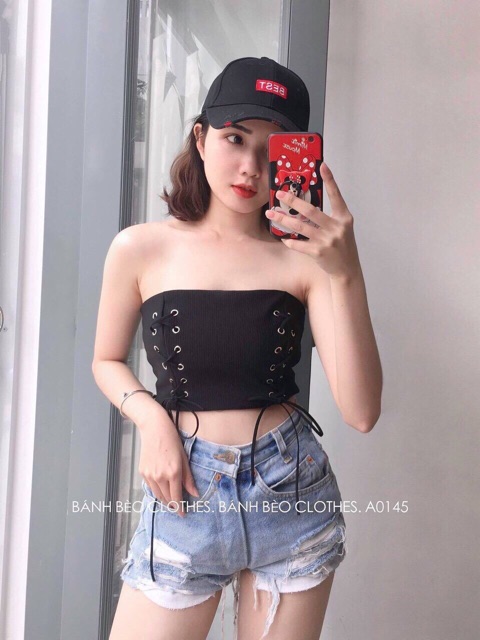 Áo ống xỏ dây gân sang chảnh | BigBuy360 - bigbuy360.vn