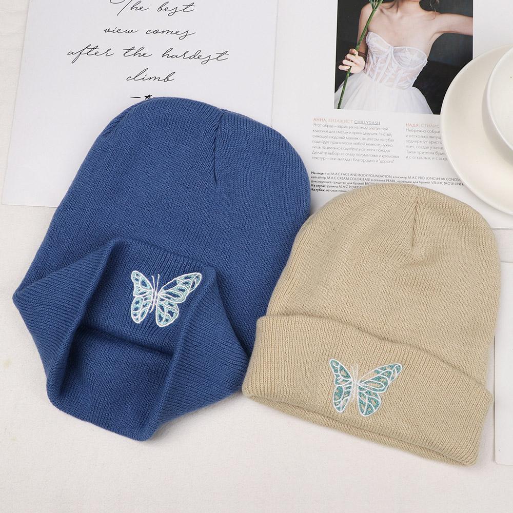 Mũ Len Họa Tiết Bươm Bướm Phong Cách Hip Hop Cho Nam Và Nữ