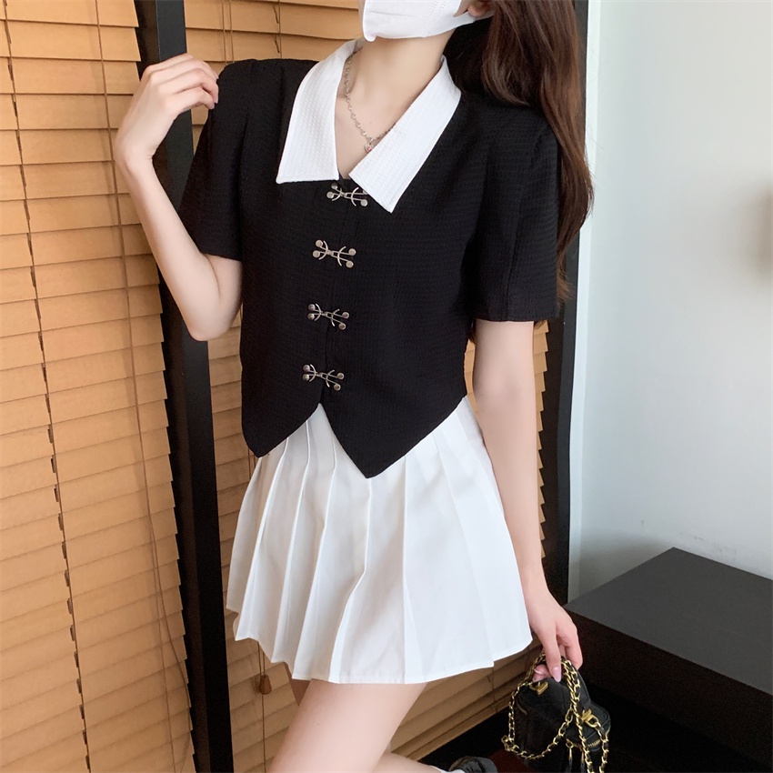 Áo Sơ Mi Ngắn Tay Đính Nút Thời Trang Dành Cho Nữ