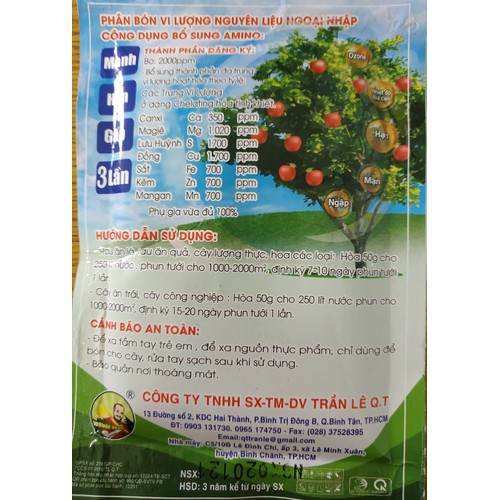 Phân bón  vi lượng COMBI - gói 50 gram