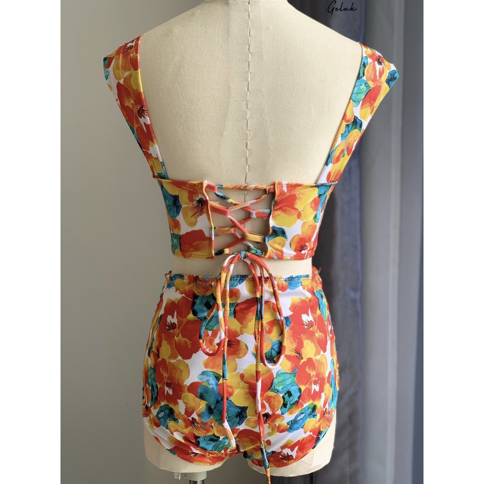 Đồ bơi nữ kín đáo bikini đi biển đồ tắm biển nữ sét đồ bơi hai mảnh đẹp đi du lịch  hàng cao cấp