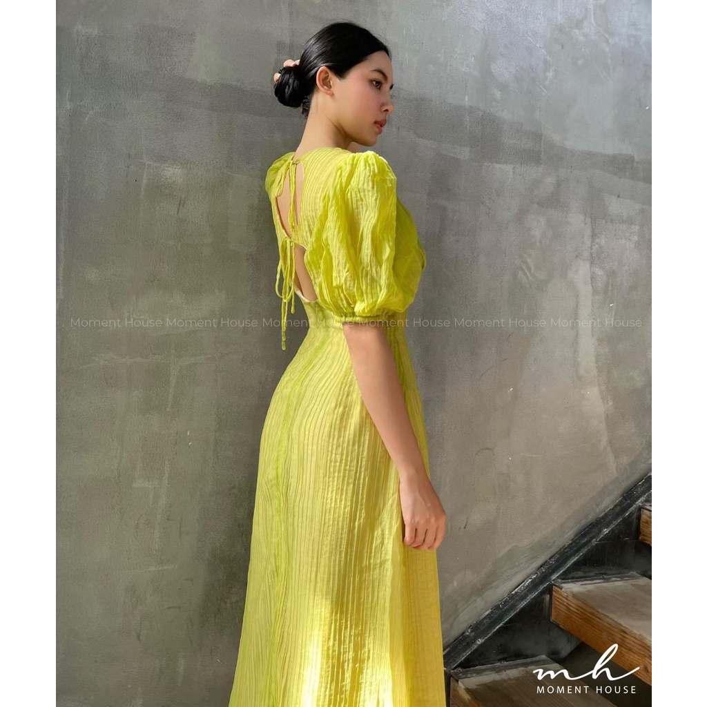 Đầm maxi tay bồng, chất liệu cao cấp, phía sau cột dây cách điệu (LUNA DRESS)