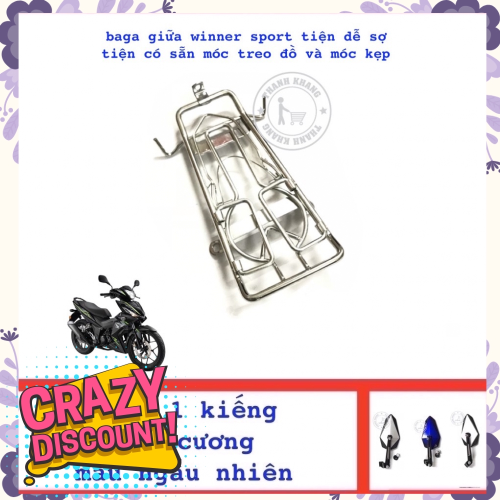 Baga giữa WINNER Sport màu trắng thanh khang tặng kiếng kim cương màu ngẫu nhiên 006001175 006000630