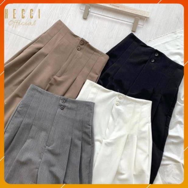 Quần Baggy nữ cạp liền siêu cao - Quần baggy cạp liền chất vải tuyết mưa lên dáng cực đẹp