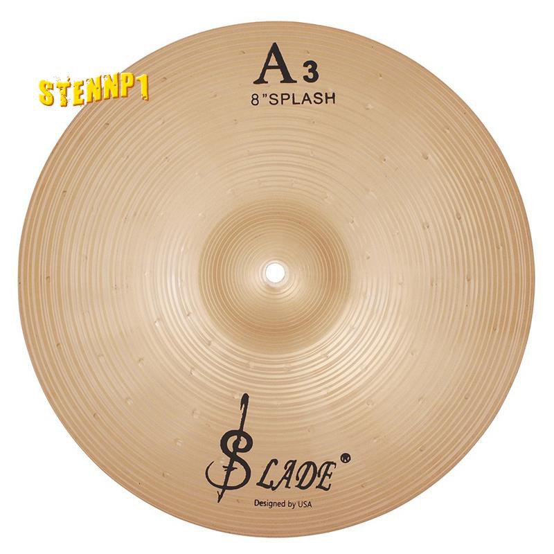 SLADE 8 Inch Bass Drum Crash Cymbal Drum Set Durable Copper Alloy Cymbal for Percussion Instruments Players Beginners