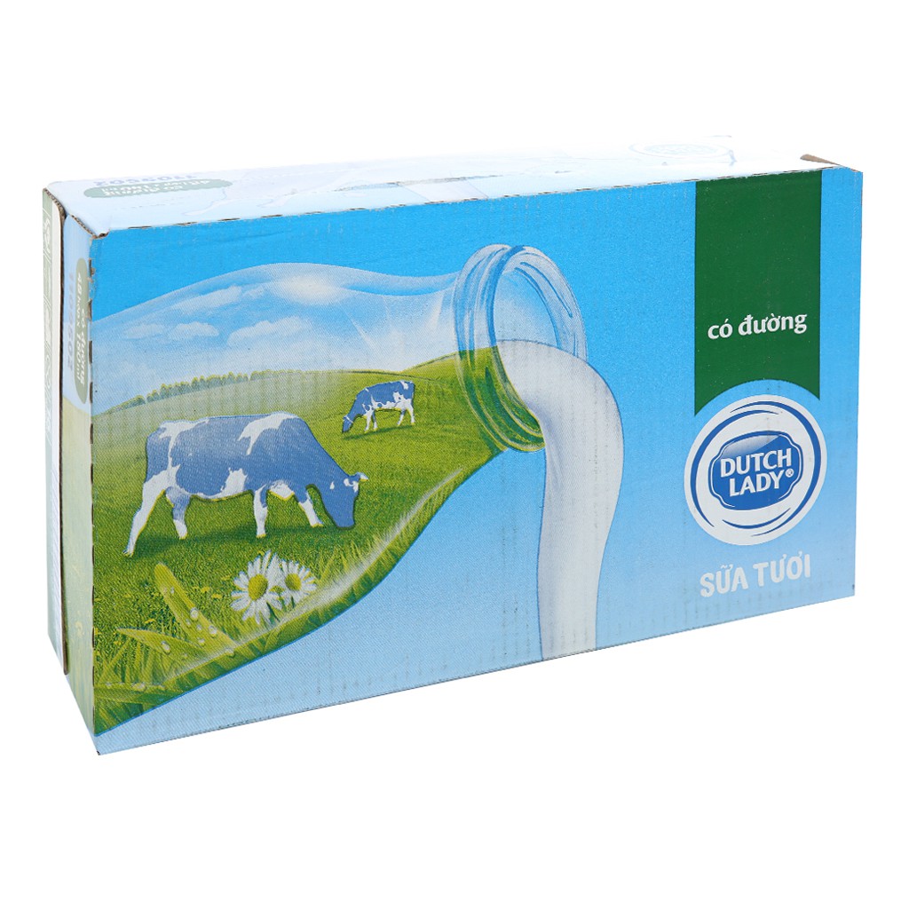 Thùng 48 hộp sữa tươi tiệt trùng có đường Cô gái Hà Lan - Dutch Lady 180ml