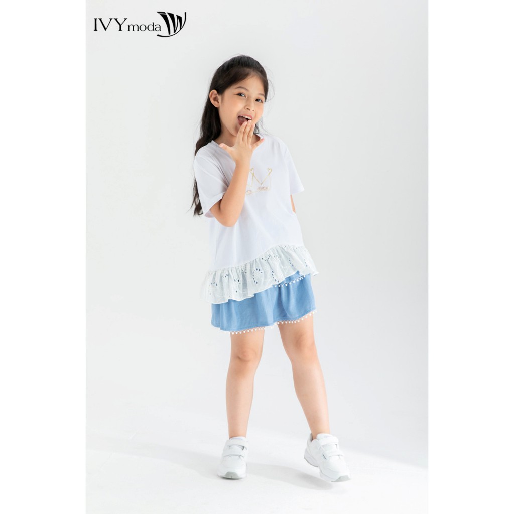 Áo thun vương miện bé gái IVY moda MS 57G1260