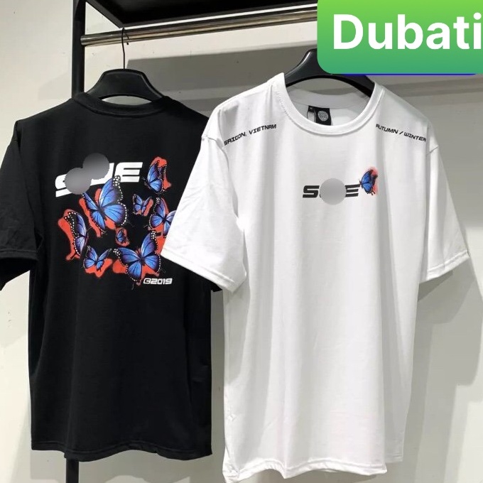 ÁO THUN NAM NỮ TRẮNG ĐEN IN HÌNH BƯỚM TAY LỠ, CHẤT VẢI COTTON MỊN THOÁNG MÁT -  DUBATI FASHION