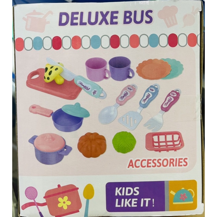 Hộp đồ chơi xe bus nấu ăn, hộp đồ chơi xe bus bác sĩ, hộp đồ chơi xe buýt