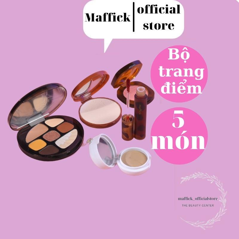 Bộ mỹ phẩm trang điểm Maffick đồ mĩ phẩm nội địa trung: kem che khuyết điểm, phấn nén,má hồng, bảng phấn mắt, son môi