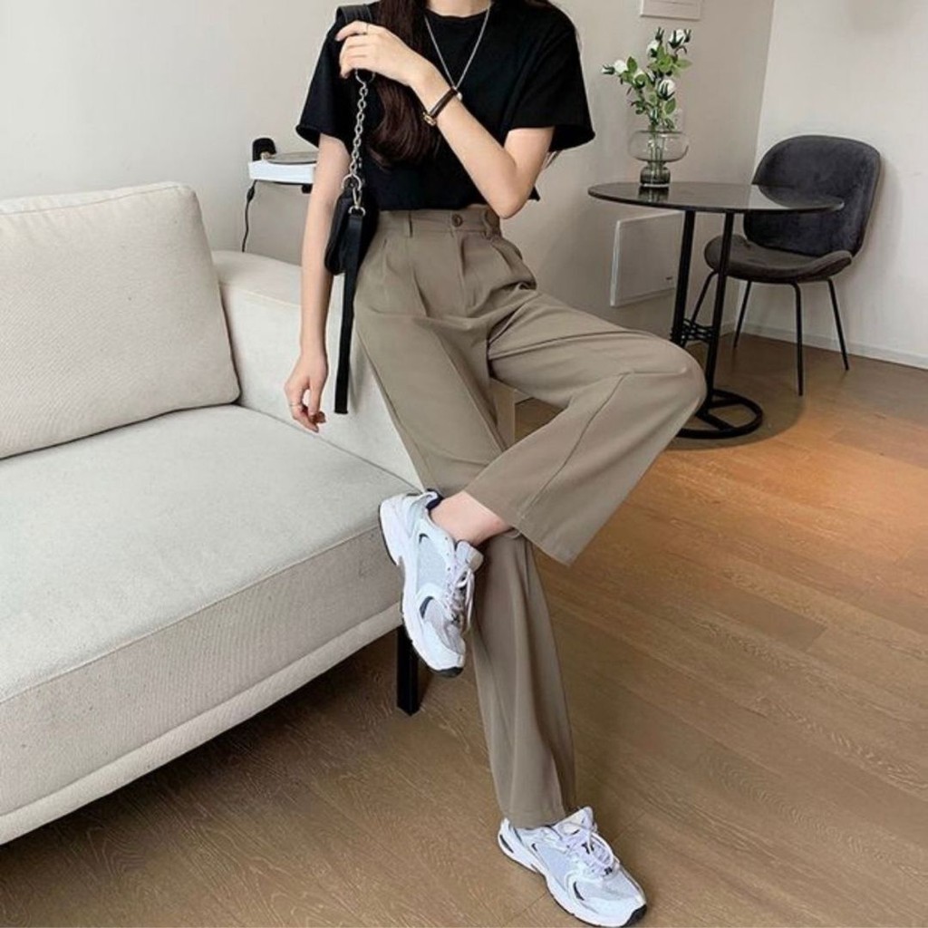 Quần Âu Nữ Ống Rộng 🐲 Quần Âu Nữ Lưng cao Dáng suông Phong Cách Thời Trang Cao Cấp🍄 | BigBuy360 - bigbuy360.vn