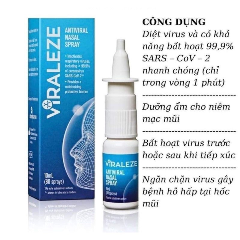 xịt mũi kháng virus viraleze của úc