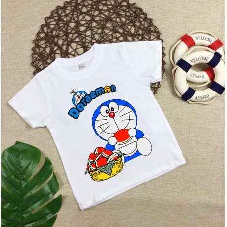 Áo Thun In Hình Doraemon Trẻ Em Dễ Thương Vải Cotton thái S034 Greenshopct