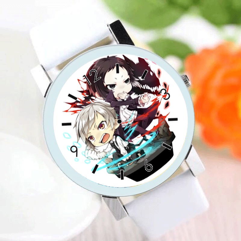 Đồng hồ đeo tay nam nữ in hình Bungou Stray Dogs anime chibi xinh xắn