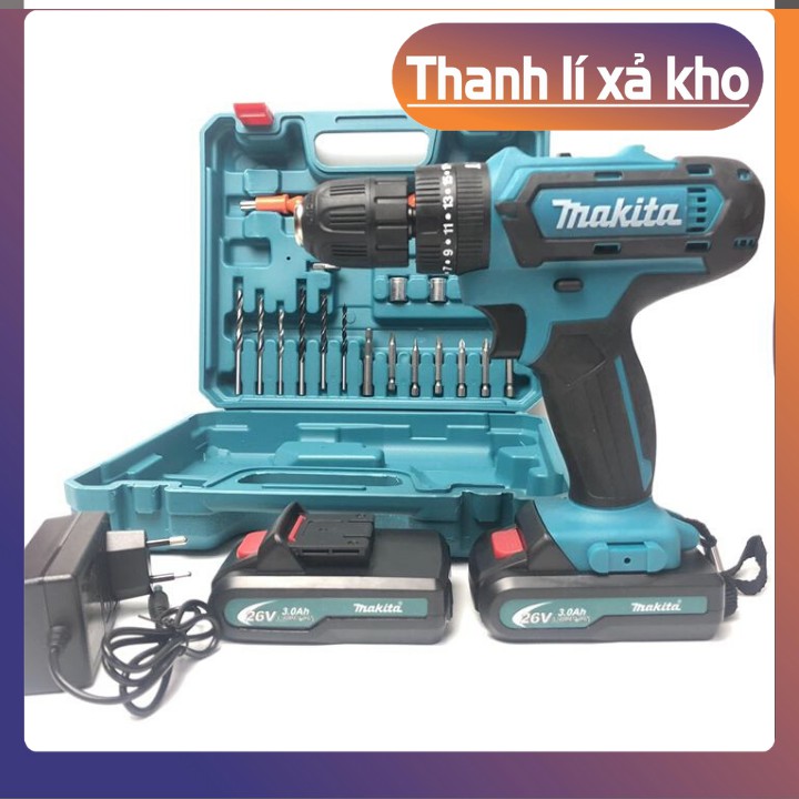 [ GIÁ HỦY DIỆT ] MÁY KHOAN PIN 26V 3 CHỨC NĂNG – BẮN VÍT, KHOAN, BÚA