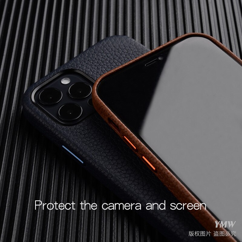 Toàn Bộ Ốp Điện Thoại Da Bò Tự Nhiên Cho iphone 12 pro max 13 15 pro 14 plus 11