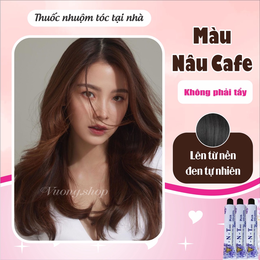 Thuốc Nhuộm Tóc Màu NÂU CAFE - NÂU CÀ PHÊ Không Tẩy nhuộm tại nhà | Vuong.hair