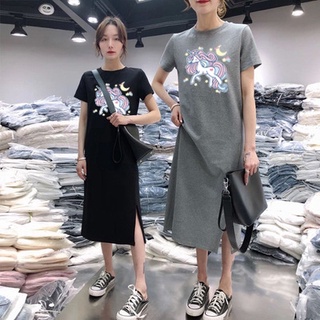 Đầm Thun Tay Lửng Dáng Rộng Che Khuyết Điểm Thời Trang Mùa Hè Cho Nữ