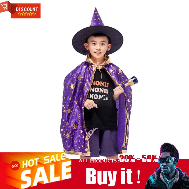 Set Đồ 2 Món Hóa Trang Phù Thủy Cho Bé Dịp Halloween