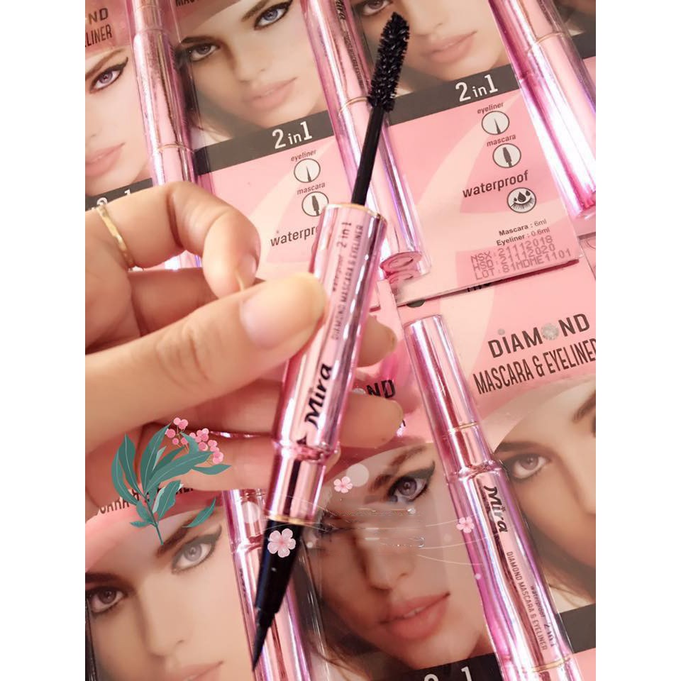 Viết Kẻ Mí Kết Hợp Mascara Kim Cương 2 in 1 Mira