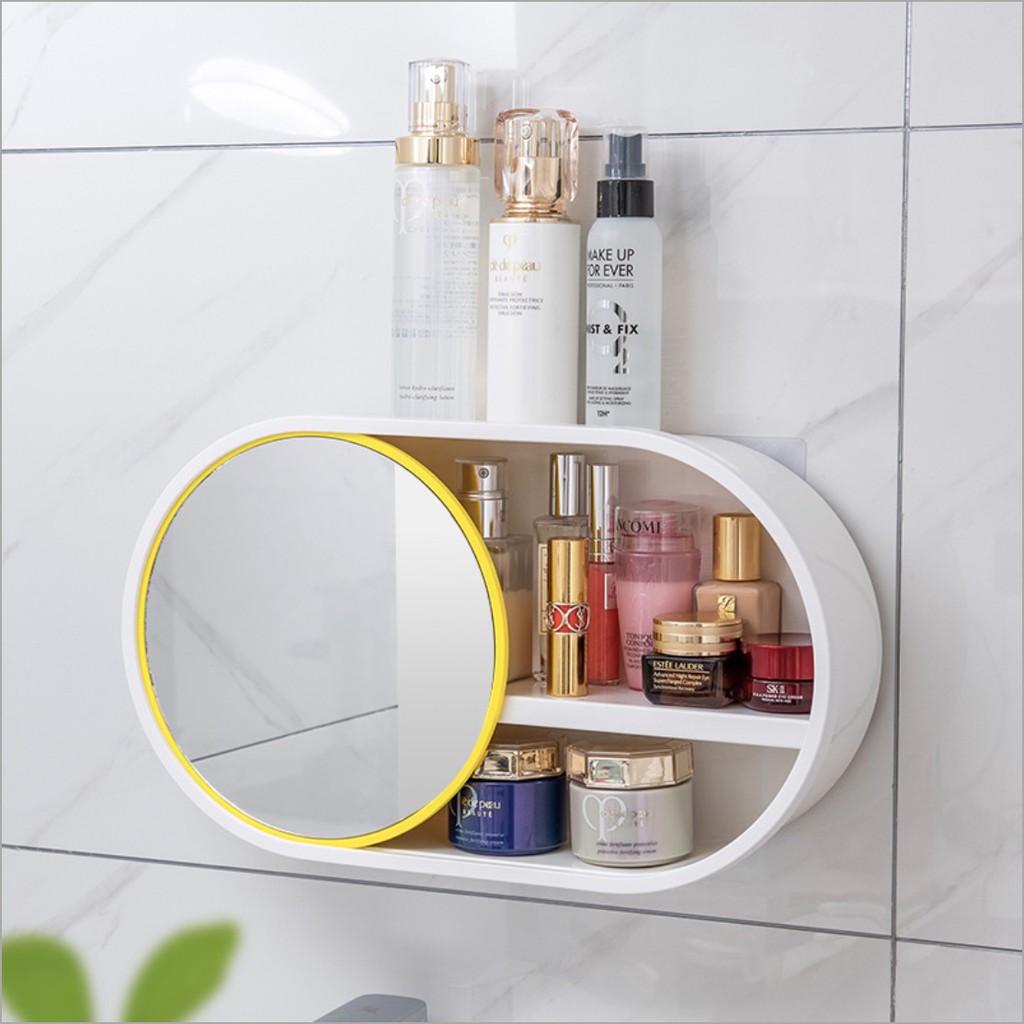 Tủ Gương trang điểm Treo tường Cho Phái Nữ Cosmetics Box Design không cần khoan tường