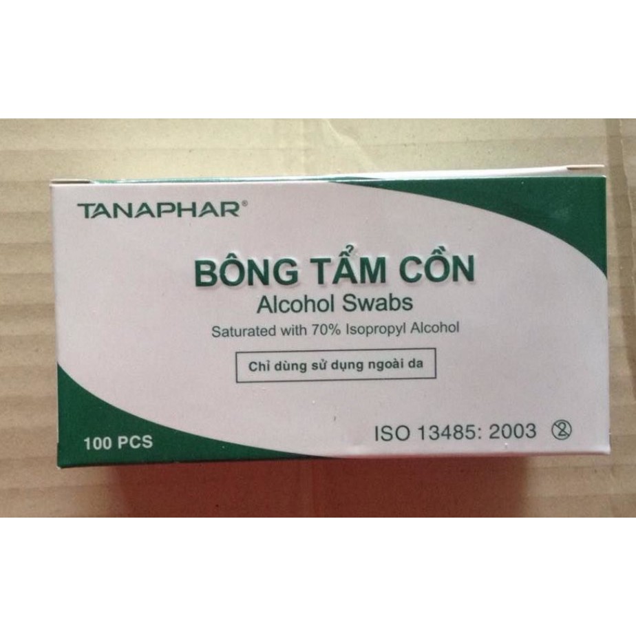 Bông Tẩm Cồn Tiệt Trùng Alcohol Pads [Hộp 100 Miếng]