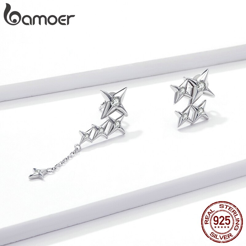 Bông Tai Bamoer Bạc Thật 925 Bse461 Chính Hãng Hình Sao Thời Trang Cho Nữ