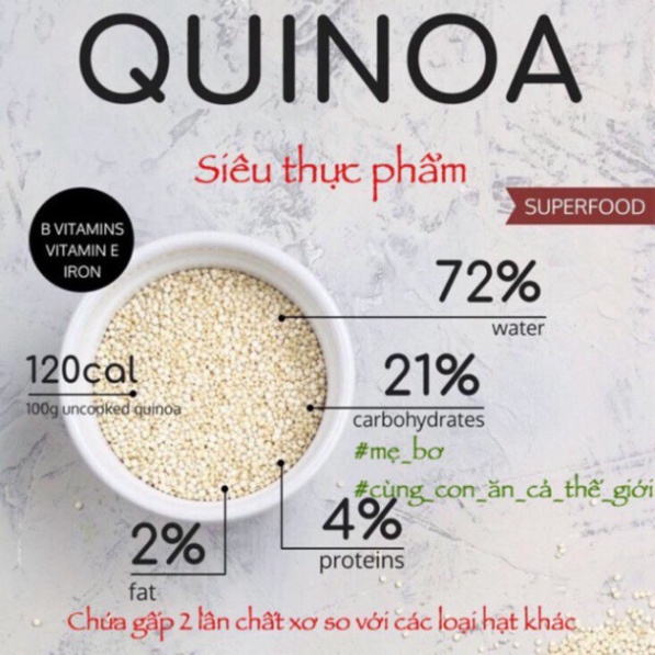 [BÁN SỈ] Hạt Diêm Mạch (Quinoa) Úc 1kg Absolute Chuẩn - Siêu Tốt Sức Khoẻ