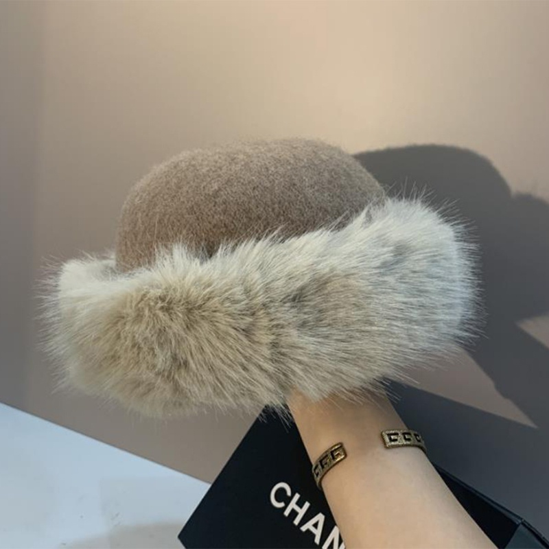 Mũ bucket vải len phong cách Nga thời trang