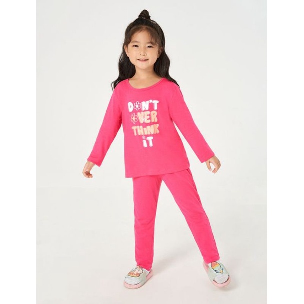 Bộ mặc nhà cotton dài tay bé gái Canifa
