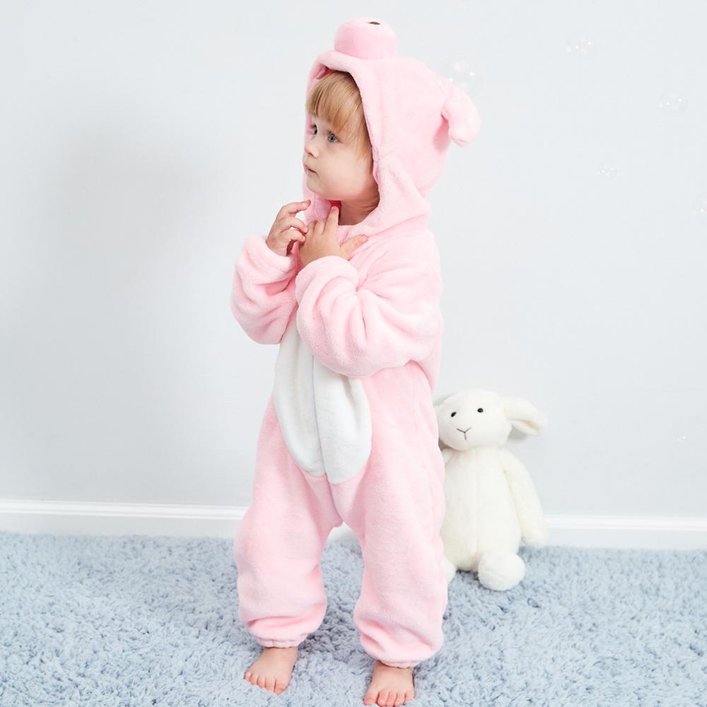 Bộ Áo Liền Quần In Hình Động Vật Dễ Thương Cho Bé