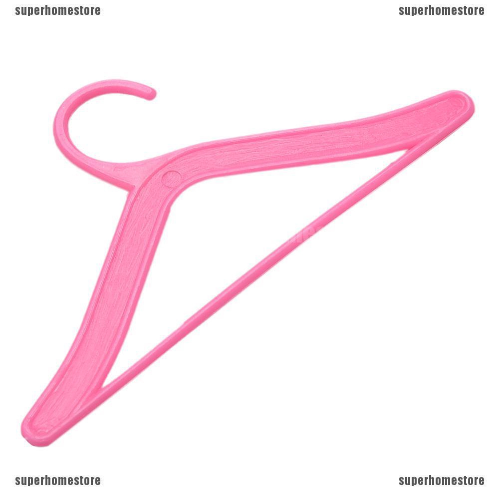 Set 20 móc treo quần áo bằng nhựa màu hồng dành cho búp bê barbies