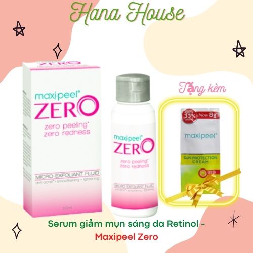 Serum Maxipeel Zero giảm mụn mờ thâm với AHA, BHA, Vitamin A-C-E không đỏ không bong da