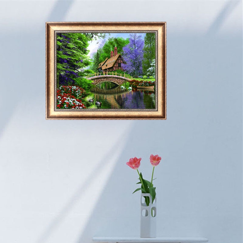 Bộ Tranh Đính Đá 5D Tự Làm Hình Cây Cầu Trang Trí Nhà Cửa