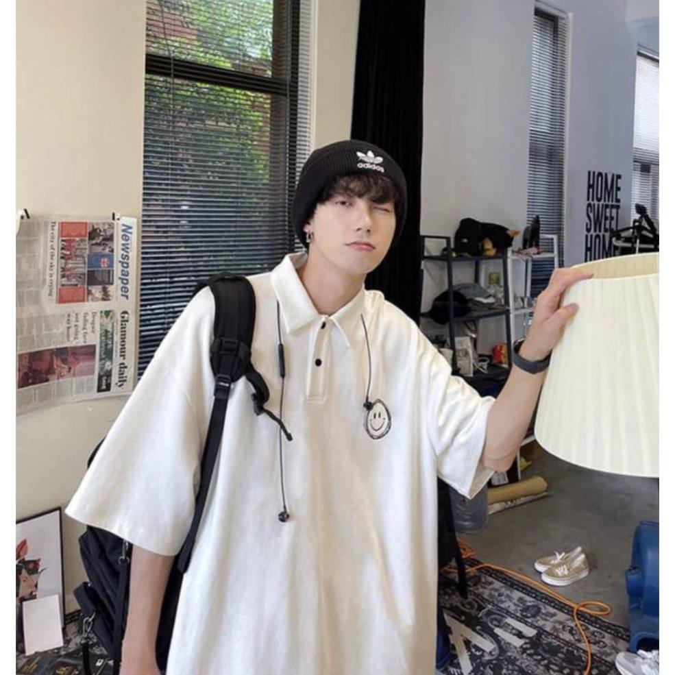 Áo POLO mặt cười FREESIZE from thụng tay lỡ dáng UNISEX phù hợp cho cả nam và nữ