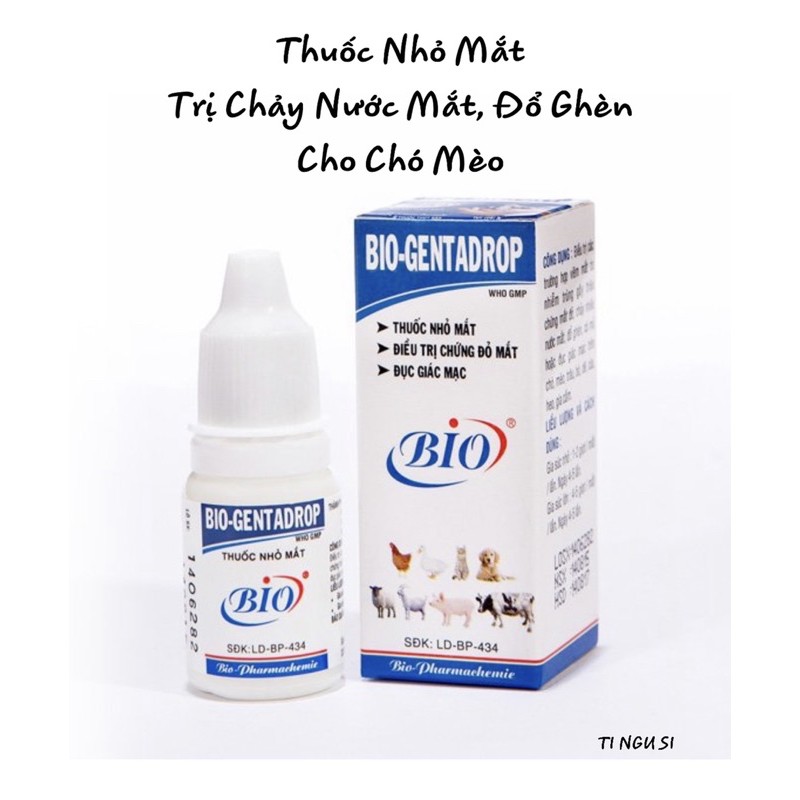 Thuốc Nhỏ Mắt Trị Chảy Nước Mắt, Hết Đổ Ghèn Cho Chó Mèo Bio Gentadrop