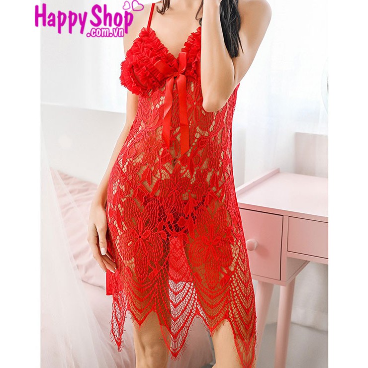 Đầm ngủ cánh tiên from dài xuyên thấu gợi cảm, váy ngủ 2 dây ngực ren bèo điệu đà sexy TK2630
