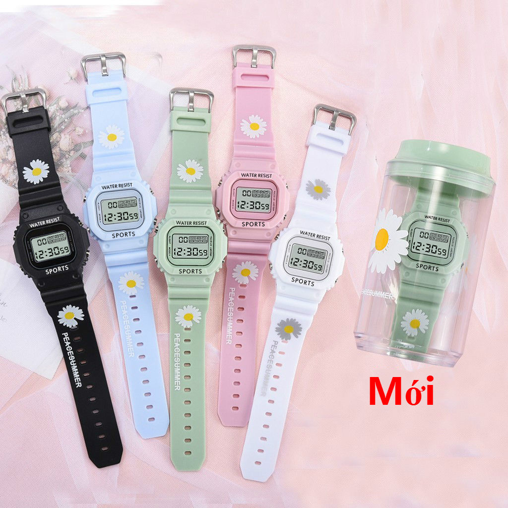 Đồng Hồ Led Điện Tử Mặt Hoa Cúc Phong Cách Gd
