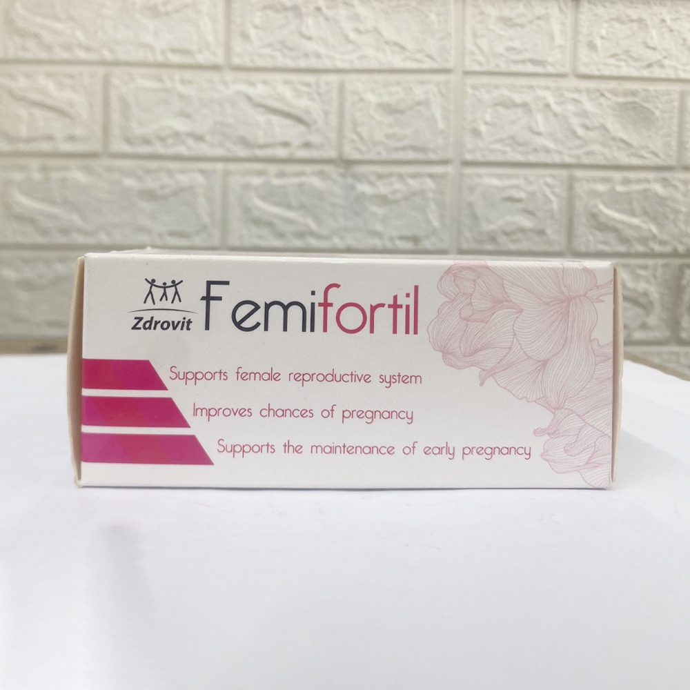 Viên uống Femifortil giúp bổ trứng, điều hòa kinh nguyệt, nội tiết tố nữ và tăng khả năng thụ thai - Hộp 60 viên
