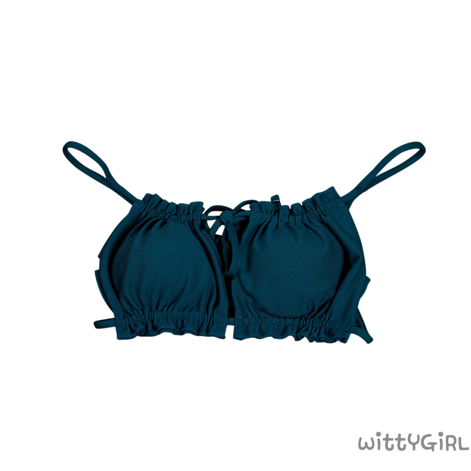 Bộ Bikini 2 Mảnh Dây Đan Màu Trơn Gợi Cảm Cho Nữ | BigBuy360 - bigbuy360.vn