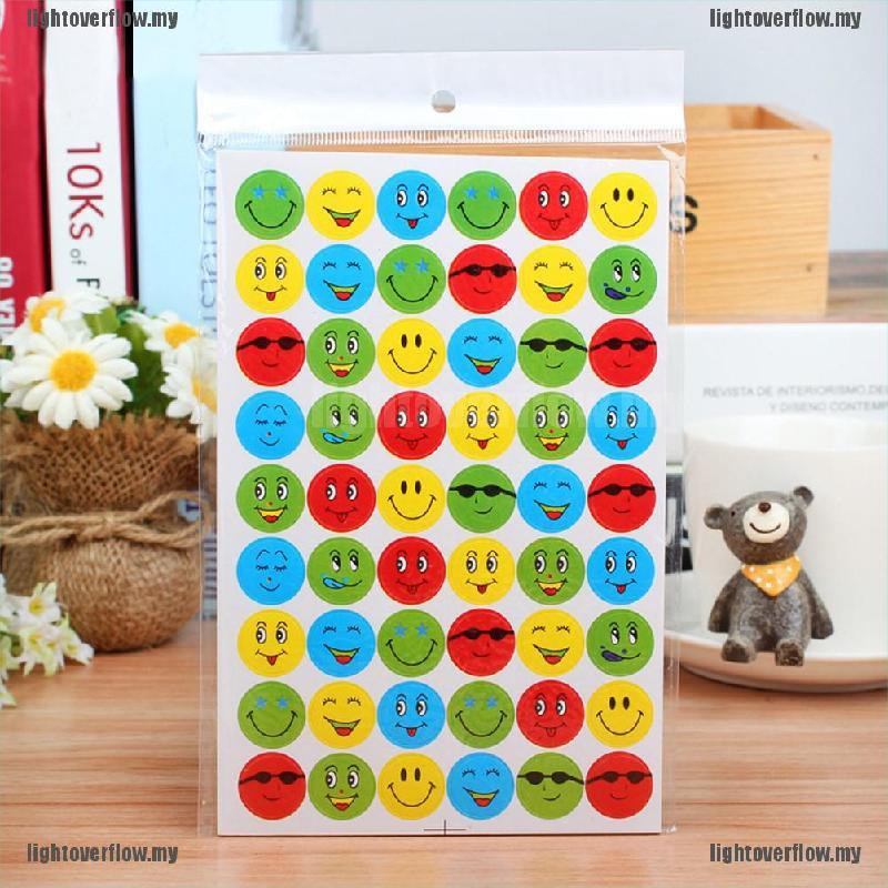 Bộ 10 Miếng Dán Hình Mặt Cười Dùng Làm Phần Thưởng Cho Giáo Viên