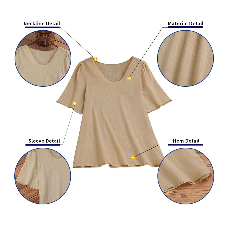 Áo thun Zanzea tay lửng màu trơn phong cách Hàn Quốc thời trang cho nữ