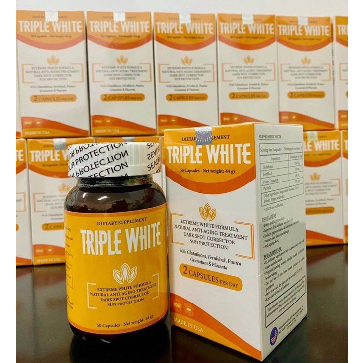 [CHÍNH HÃNG] Viên Uống TRIPLE WHITE - Viên Uống GLUTATHION 1200MG TRẮNG DA, MỜ NÁM, GIẢM THÂM