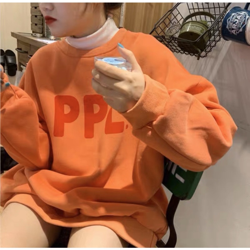 Áo Sweater Tay Dài Unisex In PPL